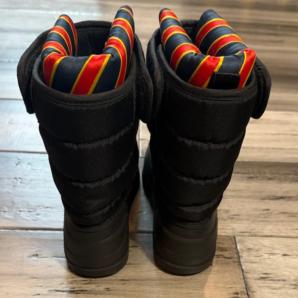 Polo by Ralph Lauren Black Kids Winter Boots with Red Logo